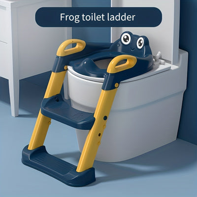 Cute Frog Toilet Trainer Ladder - Perfect For Kids' Bathroom Needs!