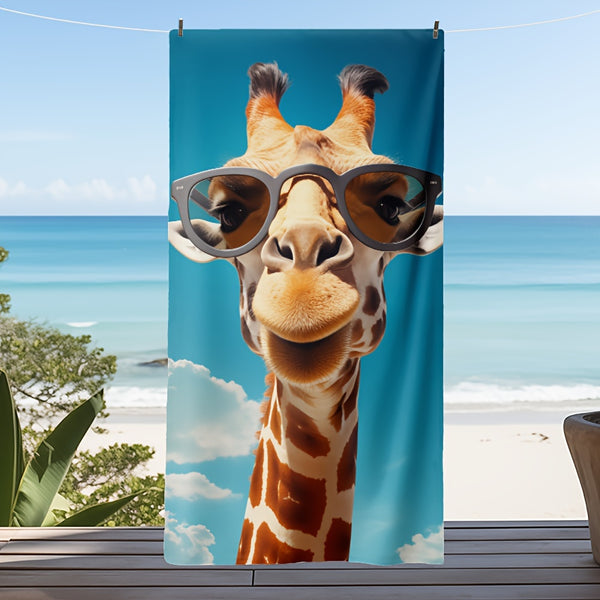Giraffe Pattern Beach Towel, Quick Drying Absorbent Beach Towel, Lightweight Beach Towel