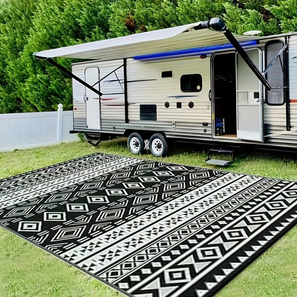 Reversible Outdoor Rug, Waterproof Floor Mat, Carpet For Patio Camping RV Indoors Porch Backyard Picnic High Traffic Area Spring Decor Home Gift