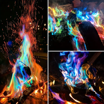 Magic Colorful Flame Powder Color Changing Powder Yard Bonfire Party Beach Evening Party Atmosphere Arrangement Holiday Gift/New Year Gift