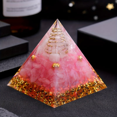1pc Rose Quartz Stone Spring Crystal Pyramid - Attracting Positive Energy, Reducing Stress, Enhancing Chakra Therapy - Amethyst Meditation Stone