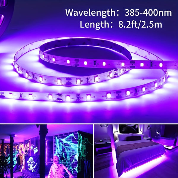 5.0meter/298.7cm/91.44/91.44cm UV LED Strip Light For Glow Neon Party, Living Room Atmosphere Light,