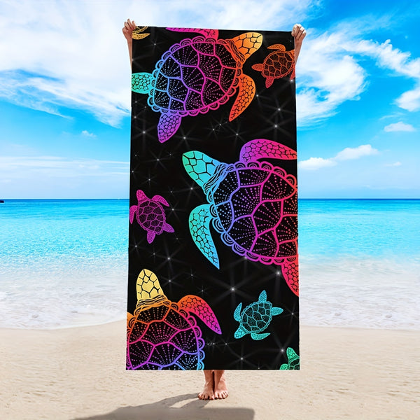 Luxurious Turtle Print Beach Towel - Large Capacity for Outdoor Fun!