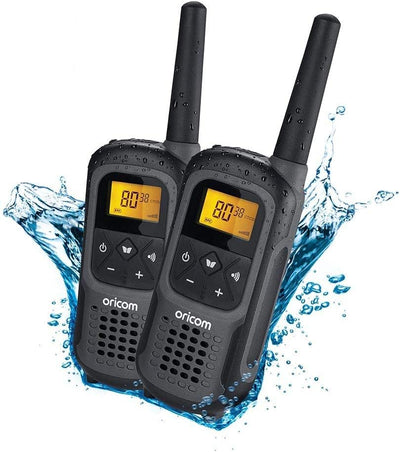 Oricom UHF2500-2GR 2 watt Waterproof Handheld UHF CB Radio Twin Pack, Grey