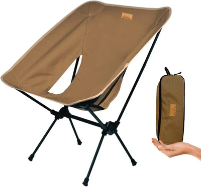 WILD AUSSIE Compact Folding Camping Chair | Hiking & Backpacking Chair | Portable & Durable | 120kg Capacity (Khaki)