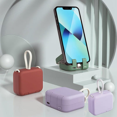 Portable Wireless Charging Treasure Mobile Phone Holder, Small Portable Charger 4000mah, Small Portable Charger Bank