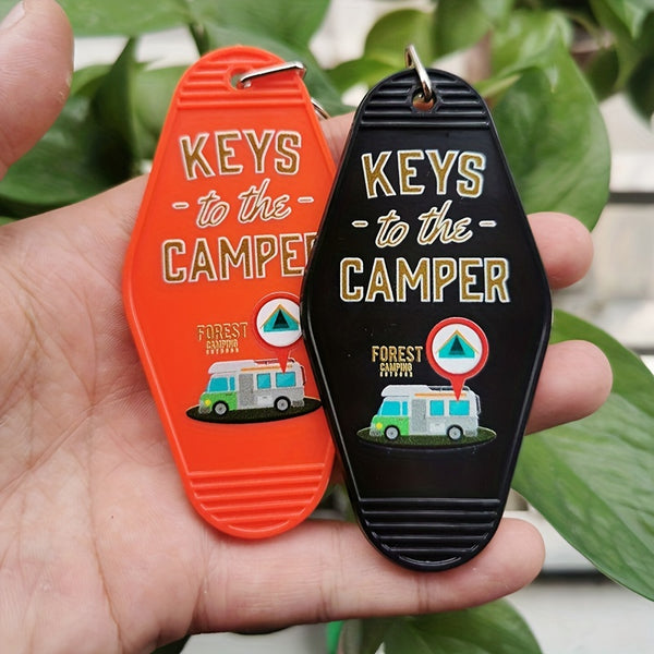 Vintage Retro Style Plastic Motel Key Tag, To The Camper Motel Keychain, Housewarming Gift, Camper RV Camping Keychain