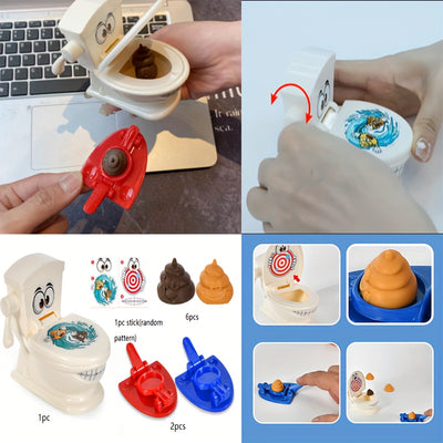 Family Poop Shoot The Toilet Creative Toy Toilet Launcher Collectible Toy Funny Family Game Fast And Frenzied Game For 2-4 Players