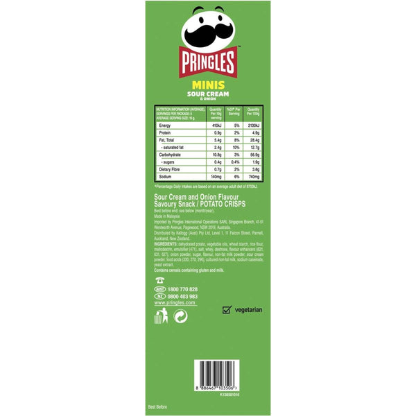 Pringles Sour Cream and Onion Minis Chips, 95 g