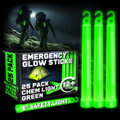 Green Glow Sticks Emergency Chem Lights (6