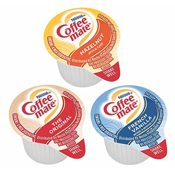 Nestle Coffee-mate Coffee Creamer, Variety Pack, Original, French Vanilla, Hazelnut, Liquid Creamer Singles, 50 Count (Pack of 3)