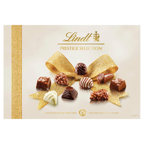 Lindt Prestige Selection Chocolate - 345g - A Joy to give, a Delight to Receive - A Selection of The Finest Milk, Dark and White Chocolates.