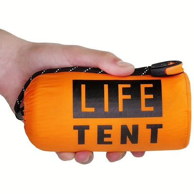 Life Tent Emergency Survival Shelter, 2 Person Emergency Tent, Use As Survival Tent, Emergency Shelter, Tube Tent, Survival Tarp - Includes Survival Whistle - Waterproof Thermal Blanket Tarp Tent For Camping, Hiking, Outdoor Adventure Activities