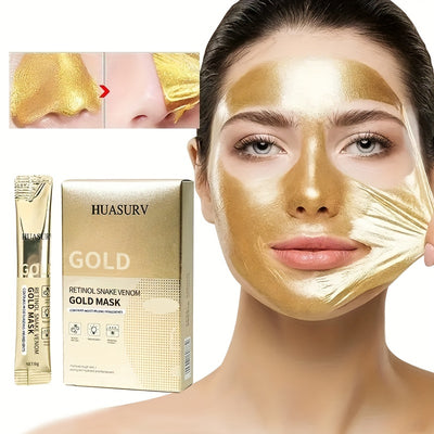 10/20/30 Pcs Golden Peel Mask Smooth Skin Moisturizing Essence Lotion Cleans Face Skin For All Skin Types- Non-Irritating And Gentle On Skin