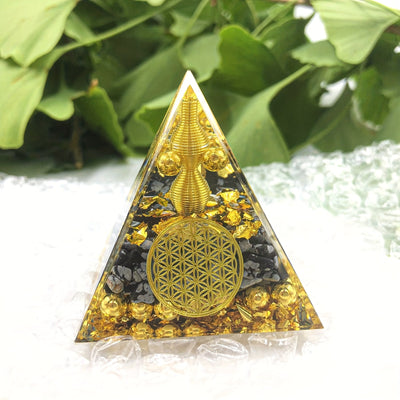 Orgone Pyramid Natural Crystal Energy Generator - Bring Positive Energy, Stress Relief, Healing, Meditation And Attract Wealth, Home Decor, Collectibles