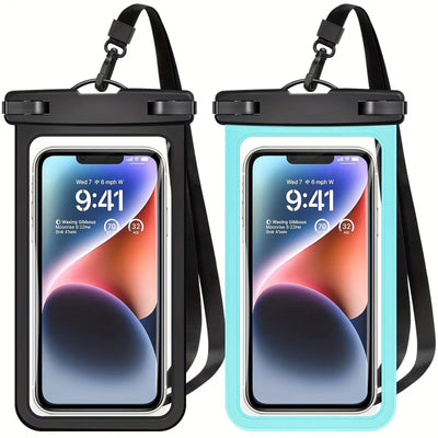 2 Packs Universal Waterproof Phone Pouch - Waterproof Case For IPhone 14 13 12 11 Pro Max XS Plus Samsung Galaxy Cellphone Up To 17.78cm IPX8 Waterproof Cellphone Dry Bag Beach Vacation Essentials