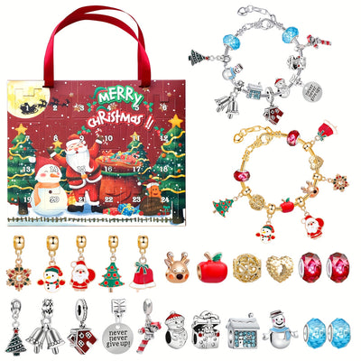 Set, Christmas Blind Box, Children's Bracelet, Surprise Gift, Santa Claus Christmas Tree Cartoon Accessories, Party Favors, Birthdays Goodie Bag Stuffers, Party Supplies, Party Gift, Holiday Gift