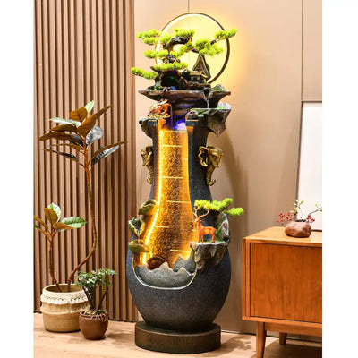 Lucky Flowing Water Ornaments Circulating Feng Shui Wheel Floor Feng Shui Ball Living Room Rockery Fountain Company Opening Gift