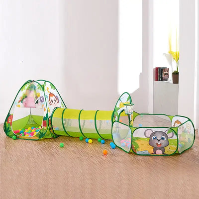 3In1 Foldable Children Tent Portable Kids Playpen Ball Pool Pit Child Tipi Tents Crawling Tunnel Indoor Playhouse Pop Up Teepee