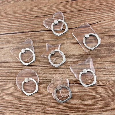 Clear Cat Finger Ring Mobile Phone Stand Holder For iPhone XS Huawei Samsung cell Smart Round Phone Ring holder Car Mount Stand