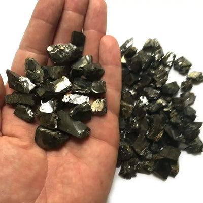 Shungite Elite Stones for Water Purification, 25 g of Silvery Shine Raw Elite Noble Shungite Detoxification Stones for Water Fil