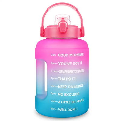 BuildLife 1 Gallon Water Bottle 2.5L 3.78L Motivational with Time Marker Sports Leakproof Wide Mouth Large Jug BPA Free Fitness
