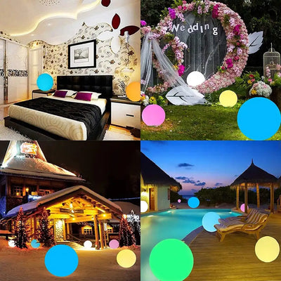 Inflatable Luminous Ball Glowing Ball PVC Remote Control LED Ball Decorative Beach Ball for Outdoor Swimming Pool Outside