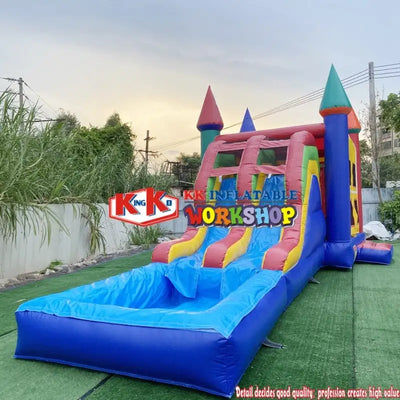 Boys&Girls Inflatable Bounce Castle Combo, Jumping Inflatable Bounce House With Water Pool For Kids