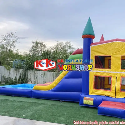 Boys&amp;Girls Inflatable Bounce Castle Combo, Jumping Inflatable Bounce House With Water Pool For Kids