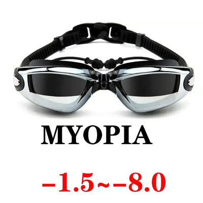 Adult Myopia Swimming Goggles Earplug Professional Pool Glasses Anti Fog Men Women Optical Waterproof Eyewear Wholesale