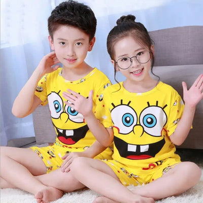Trendy Summer New Kid Pajamas Children Suit Top Tees Shorts Set Clothing Boy Toddler Pajamas Sets