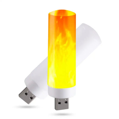 USB Atmosphere Light LED Flame Flashing Candle Lights Book Lamp Camping Lighting Cigarette Lighter Effect Night Light