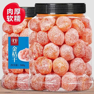500g Chinese Dried Oranges with Rock Sugar Soothes the throat and appetizes Free Shipping