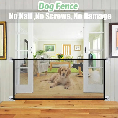 Safe Dog Gate Portable Dogs Fence for Entrance Door Stair Bedroom Bathroom Folding Mesh Animal Enclosure Barrier Dog Accessories