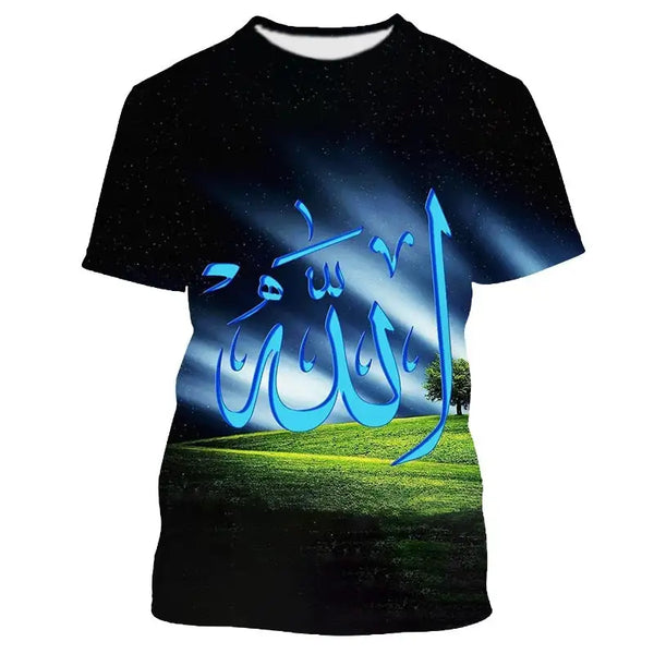 Jumeast 3D Islam God Allah Printed Men T-shirts Harajuku Fashion T Shirt Streetwear 2000s Aesthetic Y2K Youth Clothes T-shirty