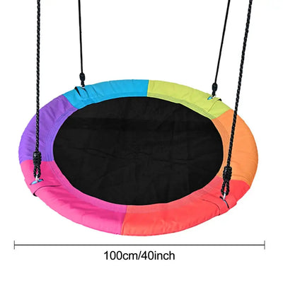 40 Inch Tree Swing Outdoor Round Swing With Adjustable Multi-Strand Ropes Safe And Durable Swing Seat Round Swing Play &amp; Swing