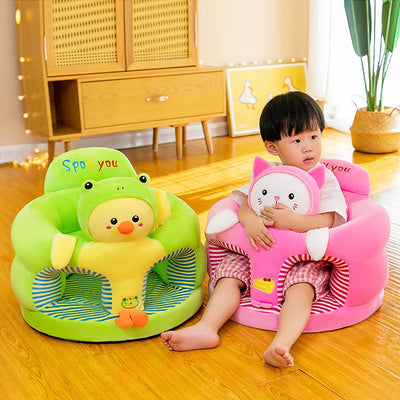 1PC Baby Learning Sitting Seat Sofa Cover Cartoon Case Plush Support Chair Toys(Sitting Chair Cover!!)