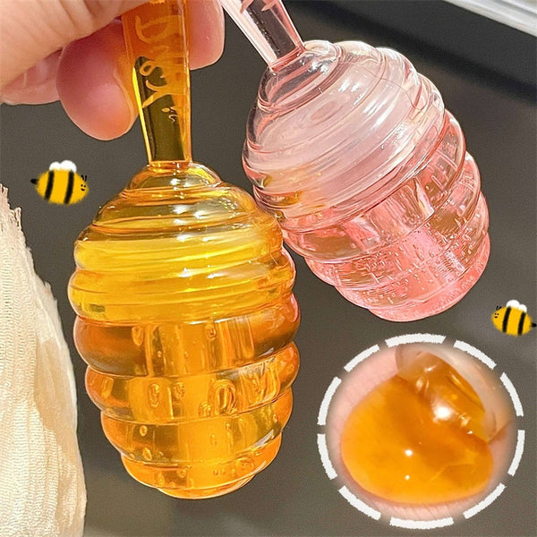 Lovely Honey Pot Lip Oil Fresh Fruit Lip Balm Long Lasting Moisturizing Clear Lip Oil Liquid Lipstick Lip Gloss Makeup Cosmetics