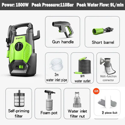 LUTIAN High Pressure Cleaner 1500W Water Pump for Car Wash Electric Garden Watering Gun Cleaning Tools Portable Washing Machine