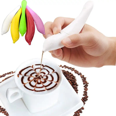 1PC Electrical Latte Art Pen for Coffee Cake Spice Pen Cake Decoration Pen Coffee Carving Pen Baking Pastry Tools Coffee Decor