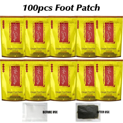 Eelhoe Ginger Wormwood Detox Foot Patches Deep Cleansing Foot Sticker Anti-Swelling Body Toxin Detoxification Feet Pad 100-30pcs