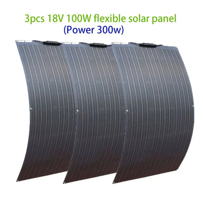 solar panel kit complete or 18V Flexible Mono Photovoltaic 100W 200W 300W 400W  Panel Solar 12V 24V panels cell  placa solar
