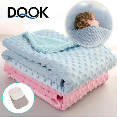 Baby Blanket & Swaddling Newborn Thermal Soft Fleece Blanket Winter Solid Bedding Set Cotton Quilt Infant Bedding Swaddle Wrap