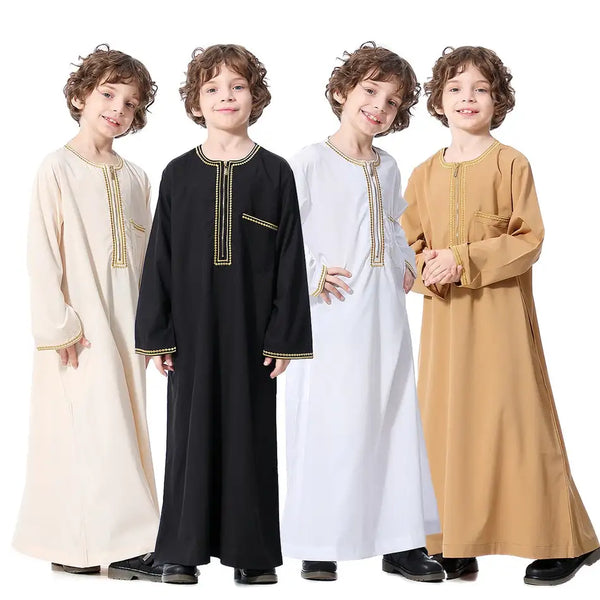 Hijab Abayas Abaya Dubai Boys Embroidery Patchwork Jilbab Khimar Turkey Ramadan Muslim Clothes Kaftan Moroccan Islam Long Robe