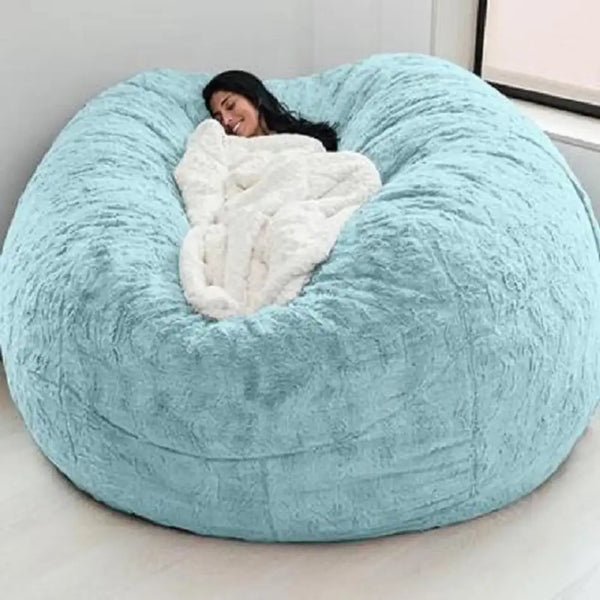 New Giant Sofa Cover No Filler Soft Washable Fabric Fluffy Fur Bean Bag Bed Recliner Cushion Cover Home Decor покрывало на диван