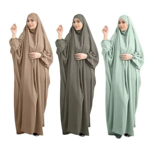 Jilbab One Piece High Quality EID Prayer Abaya Muslim Ramadan Women Long Sleeve Islamic Clothing Dropshipping
