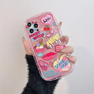 Sweet And Cool Powder Phone Case For iPhone 14 13 12 11 Pro XS MAX XR 7 8 Plus SE 2020 MINI Silicone Cover Cases