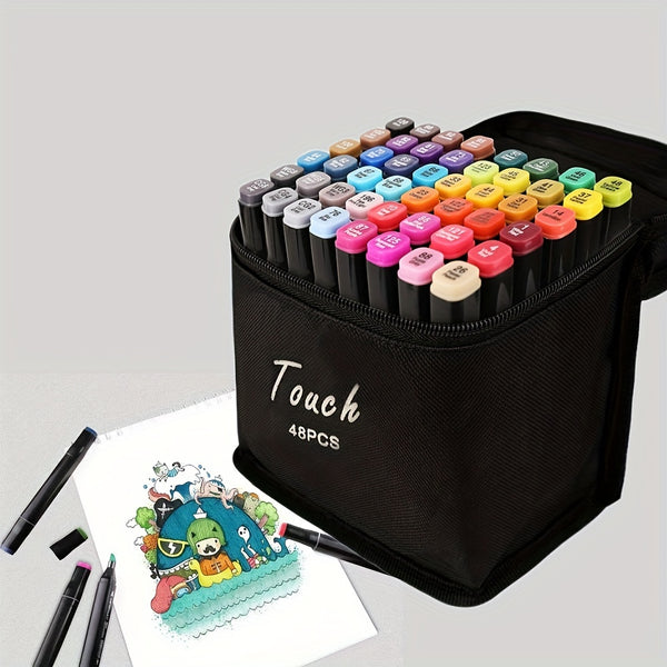 Double-headed Marker 30 Colors 48 Colors Marker Oil-based Double-headed Watercolor Pen Children's Color Pen Factory Direct
