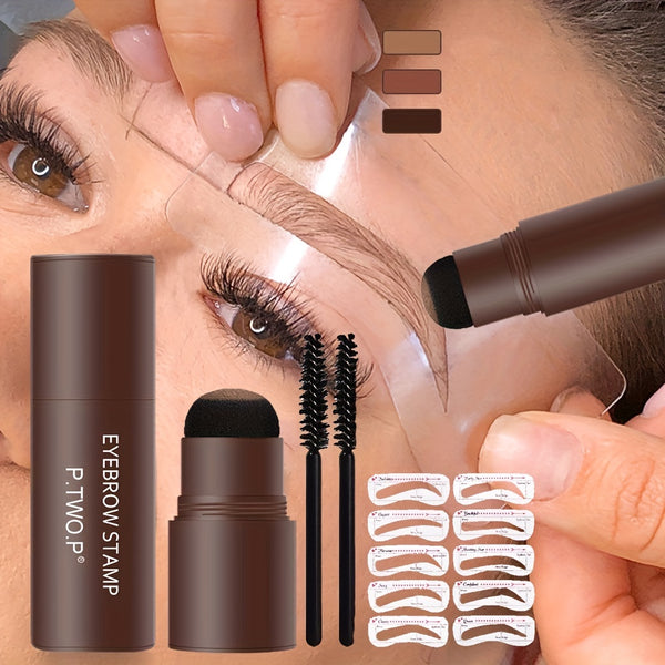 Professional One Step Eyebrow Stamp Shaping Set, Eyebrow Enhancer Waterproof Makeup For Women , Eyebrow Templates Tools