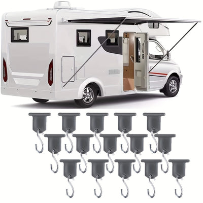 Rv Awning Hooks For Lights Camping Awning Accessory Hangers S Shaped Hooks Set Rv Party Light Hangers Camping Tent Indoor & Outdoor Supplies